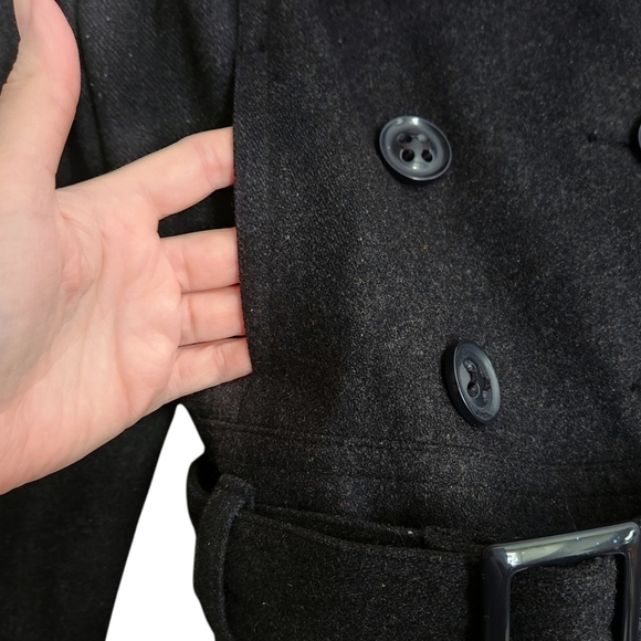 Vintage Y2K Wool Pea Coat | Dark Academia Cottagecore | Women’s L - Picture 5 of 9